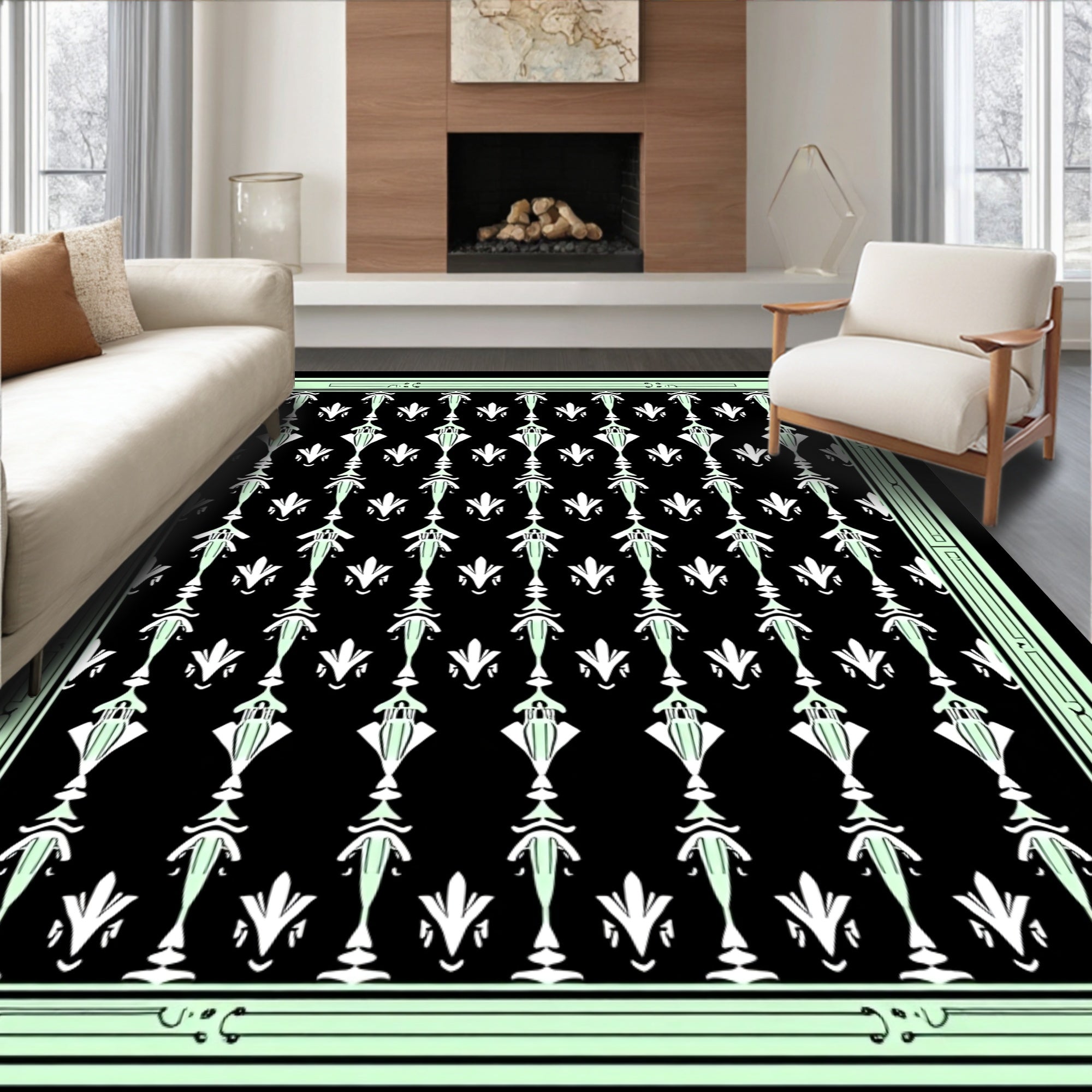 Art Deco Symmetry Repeating Pattern Rug