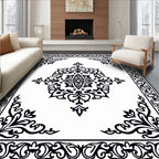Ornate Floral Border Pattern Rug