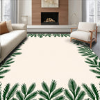 Dark Forest Pine Branches Border Rug