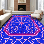 Ornate Floral Vine Medallion Design Rug