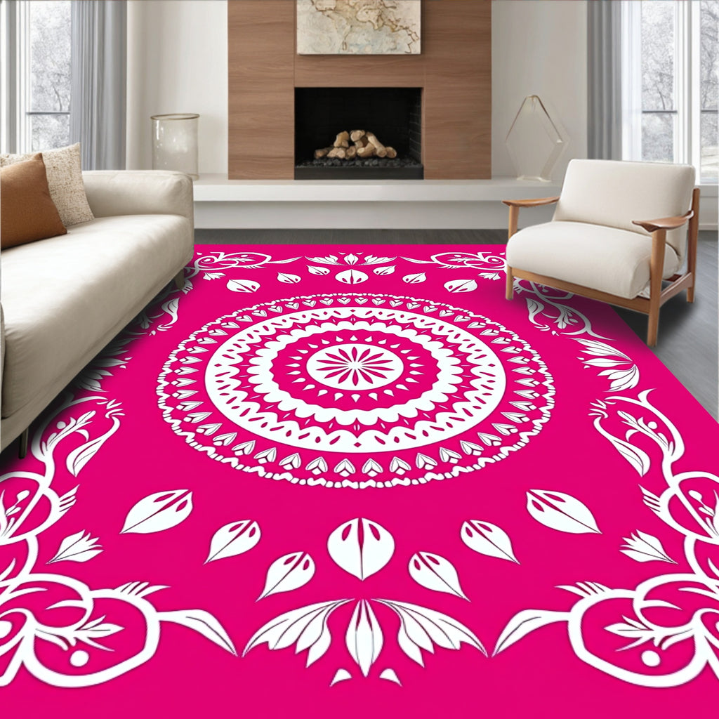 Radiant Floral Mandala Design Rug