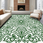 Intricate Floral Swirl Pattern Rug