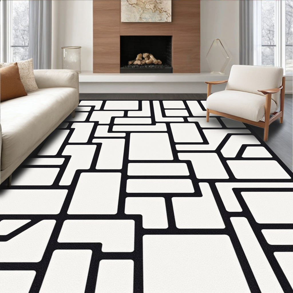 Abstract Shape Modern Geometric Design Rug