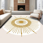 Radiant Sunburst Geometric Pattern Rug