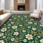 Vintage Floral Vine Pattern Tile Rug