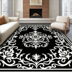 Classic Floral Damask Scrollwork Design Rug