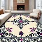 Ornate Floral Scrollwork Patterned Rug
