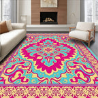 Vibrant Floral Mandala Inspired Design Rug