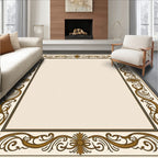 Ornate Scrollwork Classic Border Design Rug