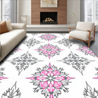 Pink Gray Medallion Artful Bloom Rug