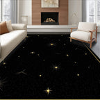 Celestial Starburst Gold Black Pattern Rug