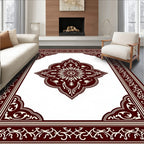 Classic Floral Medallion Border Design Rug