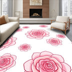 Pink Roses Patterned Design Rug