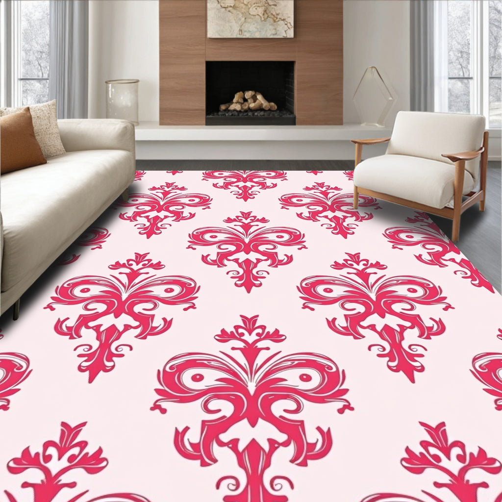 Ornate Floral Swirls Design Rug