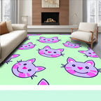 Cute Cat Face Pattern Design Rug