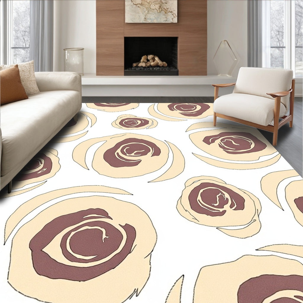 Abstract Rose Pattern Design Rug