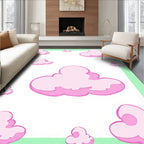 Pink Clouds Whimsical Pattern Rug