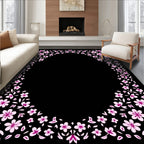 Floral Pattern with Pink Blossoms Rug