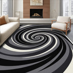 Monochrome Swirl Pattern Rug