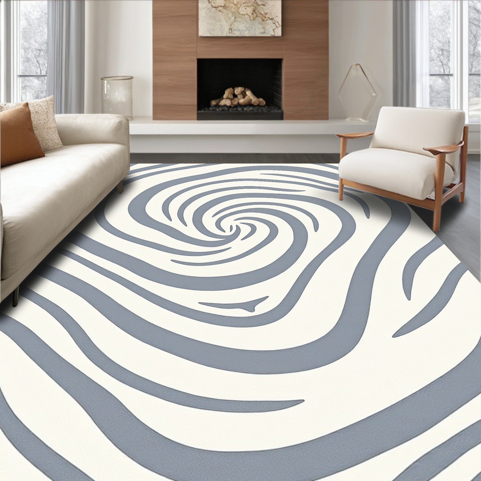 Vortex Swirl Abstract Pattern Rug