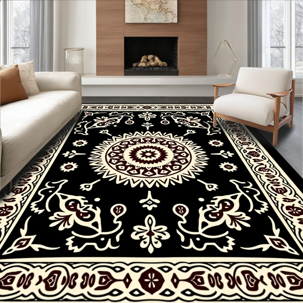 Ornate Floral Mandala Pattern Rug