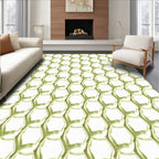 Metallic Honeycomb Geometric Pattern Rug