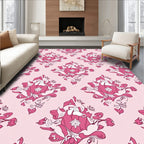 Pink Floral Medallion Repeat Rug