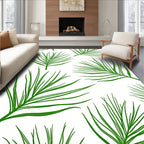 Green Tropical Leaf Pattern Design Rug