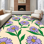 Purple Daisy Delightful Floral Pattern Rug