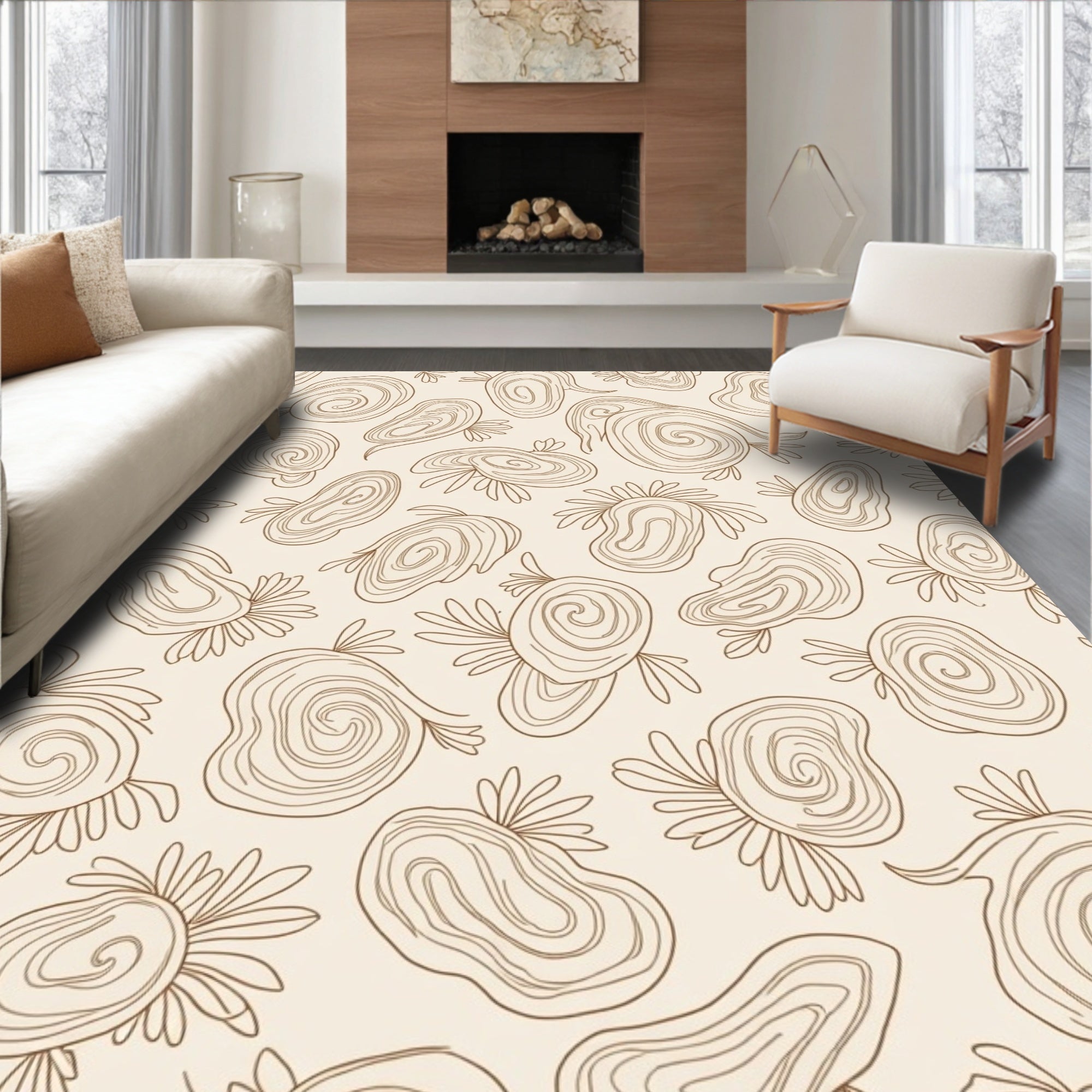 Abstract Swirl Organic Pattern Design Rug