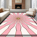 Pink Petal Sunburst Geometric Rug