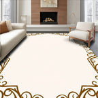 Ornate Flourish Border Design Rug