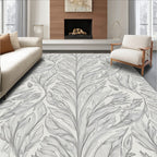 Feather Fan Pattern Delicate Lines Rug