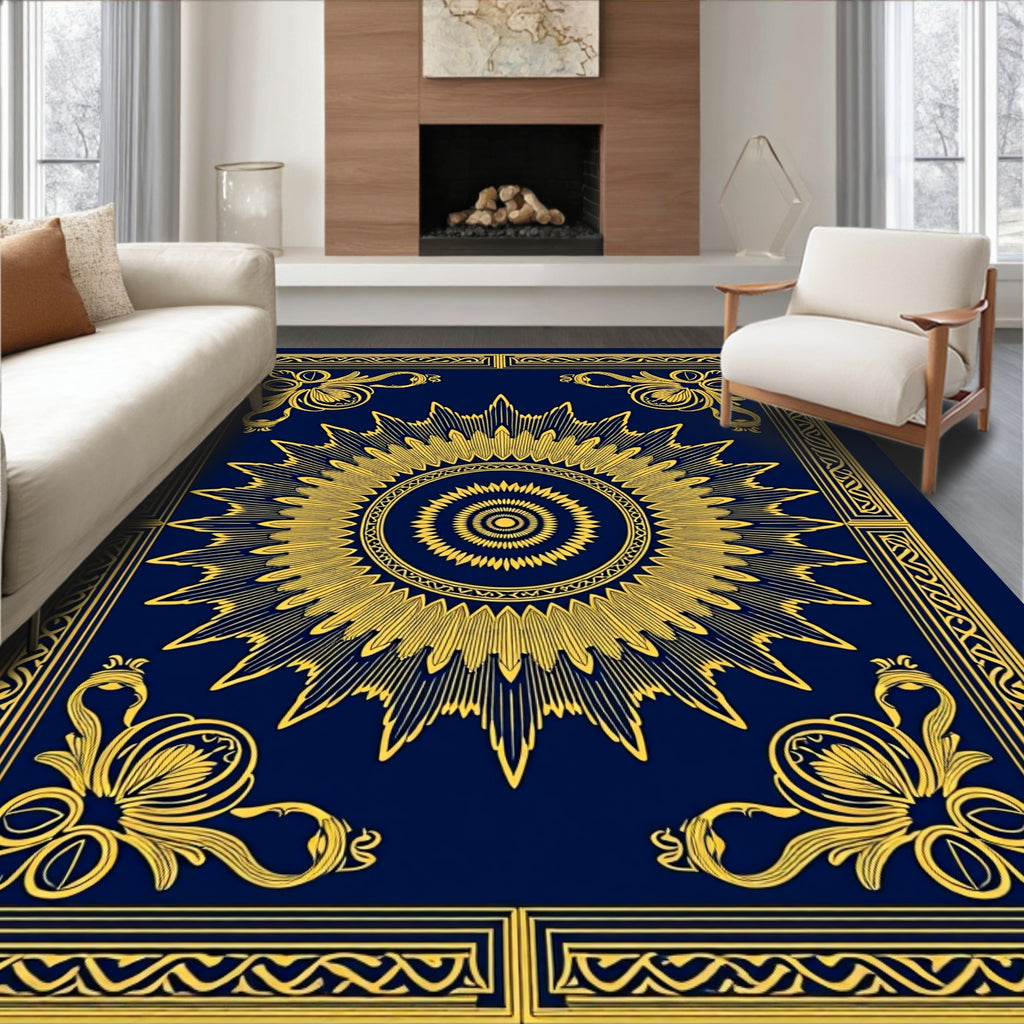 Ornate Sunburst Frame Pattern Rug