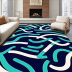 Abstract Brushstroke Wave Rug