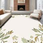 Botanical Border With Subtle Earth Tones Rug