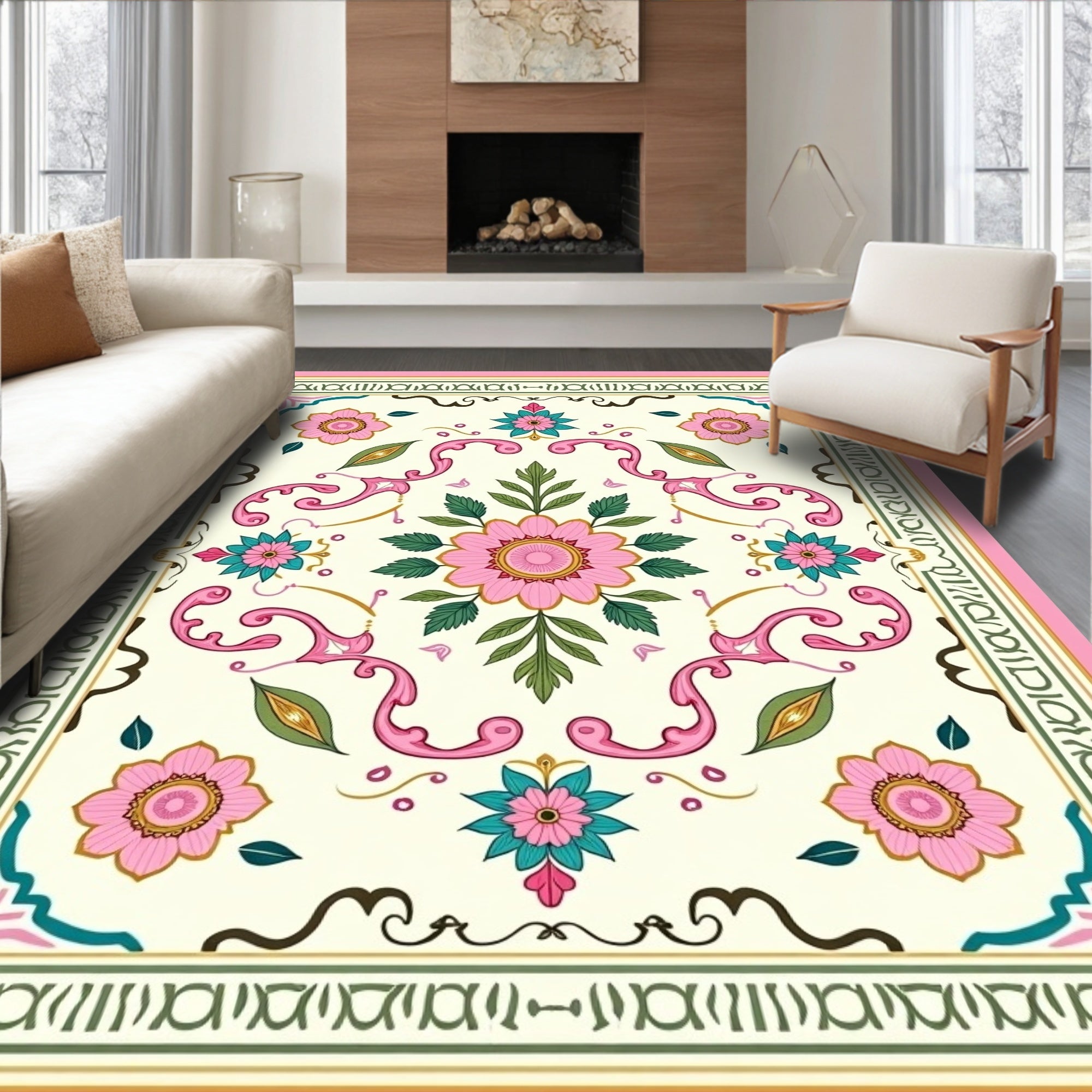 Floral Medallion Delightful Pattern Rug