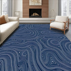 Flowing Swirls and Dots Pattern Rug