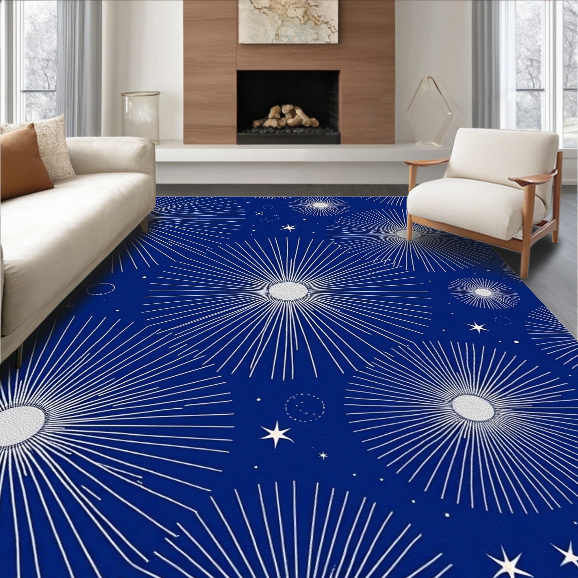 Starburst Celestial Patterned Rug