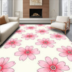 Pink Floral Print Pattern Design Rug