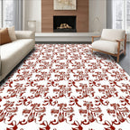 Abstract Figure And Floral Pattern Rug