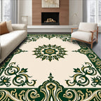 Ornate Floral Bordered Cream Rug