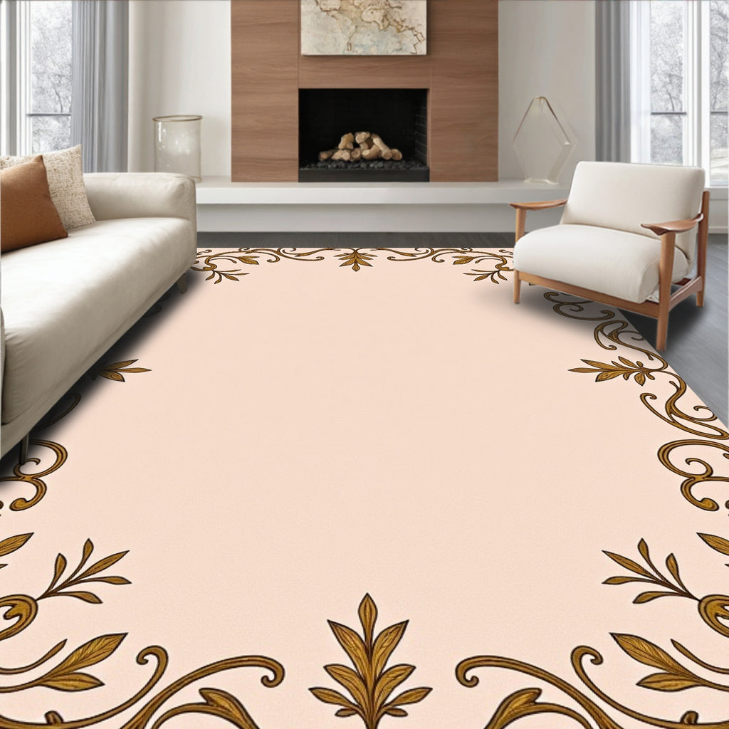 Ornate Floral Vine Pattern Rug