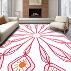 Radiant Sunburst Floral Pattern Rug