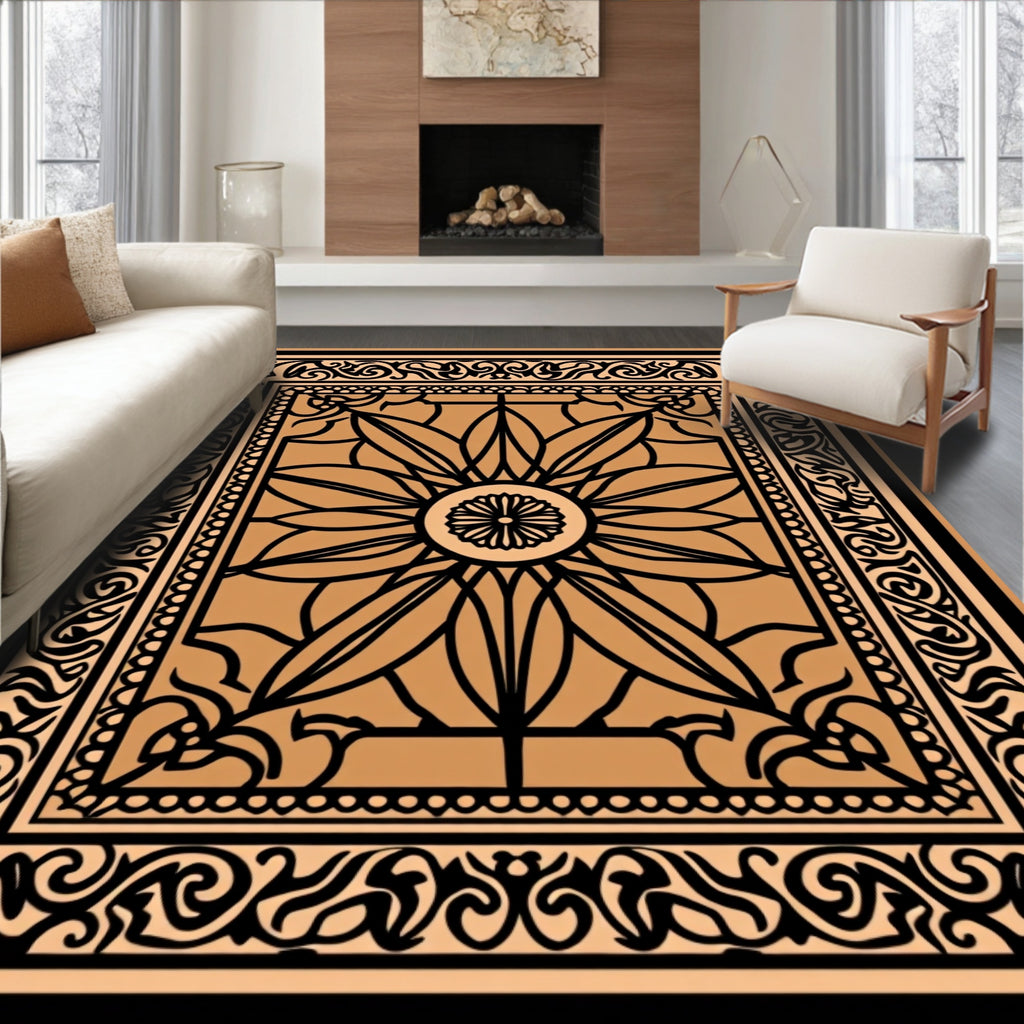 Intricate Floral Mandala Inspired Pattern Rug