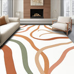 Abstract Wavy Terracotta Pattern Rug