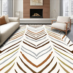 Textured Earthy Chevron Pattern Design Rug