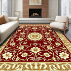 Rich Floral Vine Border Accents Rug