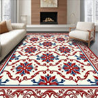 Classic Floral Medallion Lattice Rug