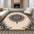 Intricate Sunburst Border Pattern Rug